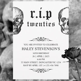 RIP 20s Twintigers Grappige Schedel Begrafenis 30  Kaart