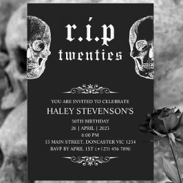 RIP 20s Twintigers Grappige Schedel Begrafenis 30e Kaart