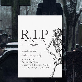 RIP 20s Twintigers Grappige Schedel Begrafenis 30e Kaart