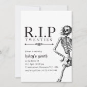 RIP 20s Twintigers Grappige Schedel Begrafenis 30e Kaart (Voorkant)