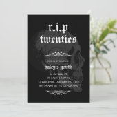 RIP 20s Twintigste Goth Schedel Begrafenis 30e Ver Kaart (Staand voorkant)