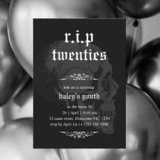 RIP 20s Twintigste Goth Schedel Begrafenis 30e Ver Kaart