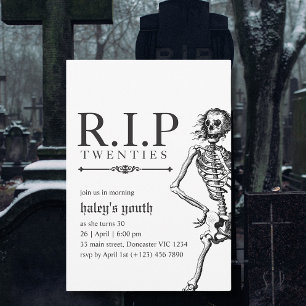 RIP 20s Twintigste Grappige Schedel Begrafenis 30e Kaart