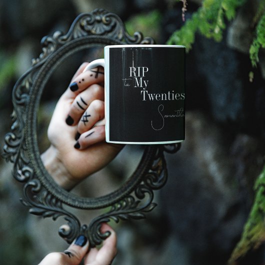 RIP 20s zwart en wit 30e verjaardag Koffiemok