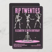 RIP 20s Zwart Roze Grappige Schedel 30e Verjaardag Kaart (Voorkant / Achterkant)