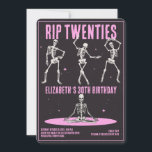 RIP 20s Zwart Roze Grappige Schedel 30e Verjaardag Kaart<br><div class="desc">RIP 20s Zwart Skelet Roze Grappige Schedel 30e Verjaardagsfeestje</div>