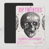 RIP 20s Zwart Roze Grappige Schedel 30e Verjaardag Kaart (Voorkant / Achterkant)