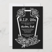 Rip 20s Zwart Rozen Kist 30e Verjaardagsfeestje Kaart (Voorkant)