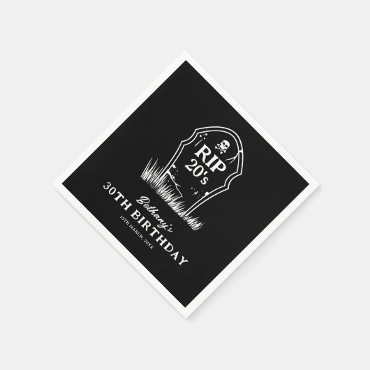 RIP 20s Zwarte Witte 30e verjaardag Partij Servet (Hoek)