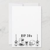 RIP 30e Doodle Scribble Begrafenis 40e Verjaardag Kaart (Achterkant)
