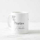 RIP 30s 40th Birthday Black and White Koffiemok (Voorkant links)