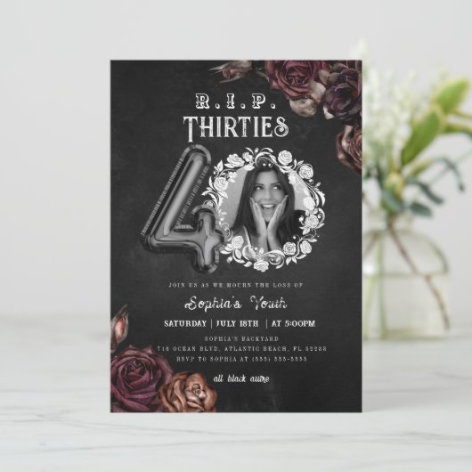 RIP 30s 40th Verjaardag Dood aan mijn Jeugd Foto Kaart (Staand voorkant)