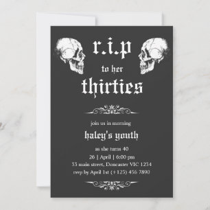 RIP 30s naar haar Twenties Gothic Skulls 40e verja Kaart