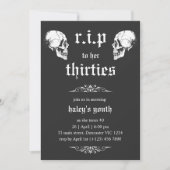 RIP 30s naar haar Twintiger Goth Skulls 40e Verjaa Kaart (Voorkant)