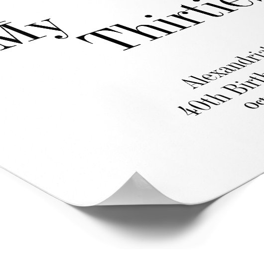 RIP 30s Party 40th Birthday Welcome Poster (Hoek)