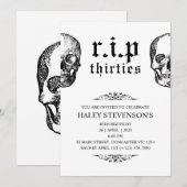 RIP 30s Twintigers Grappige Funeral Schedel 40e Ve Kaart (Voorkant / Achterkant)