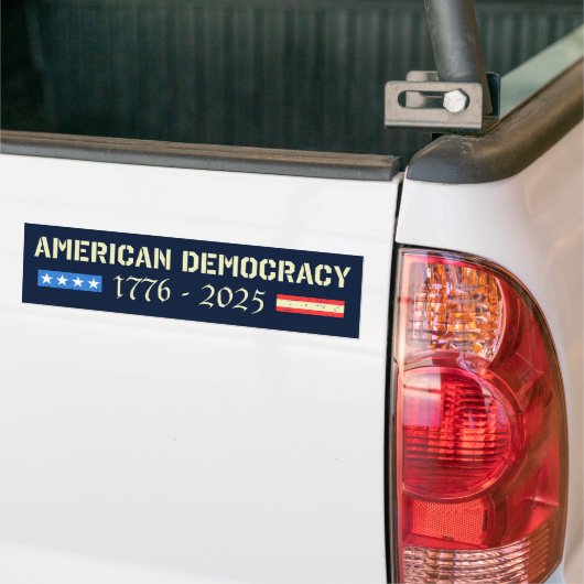RIP Amerikaanse Democratie 1776-2025 Anti-Trump Bumpersticker (Op Truck)