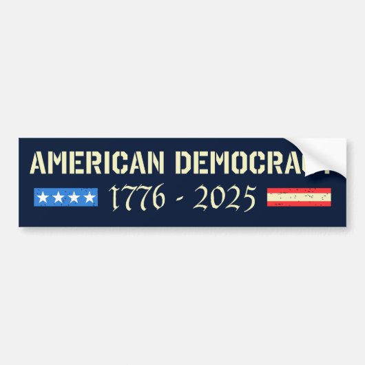 RIP Amerikaanse Democratie 1776-2025 Anti-Trump Bumpersticker (Voorkant)
