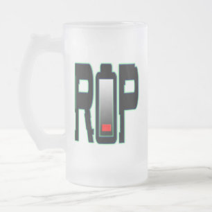 RIP Batterij Frosted Glass Mok