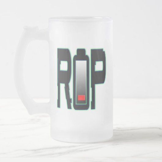 RIP Batterij Frosted Glass Mok (Links)