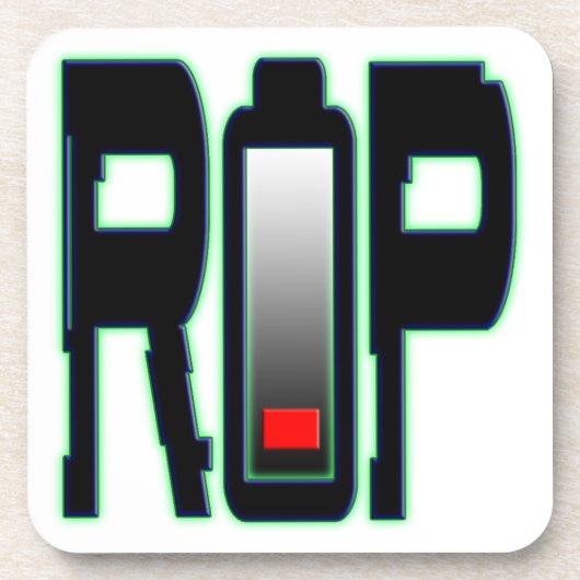 RIP Batterij Hard plastic onderzetter (Voorkant)