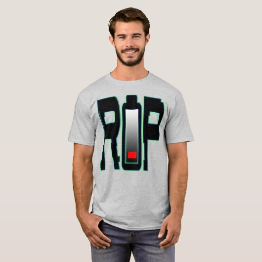 RIP-batterij Mannen T-shirt (Voorkant volledig)