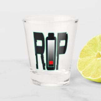 RIP batterij Shot glas