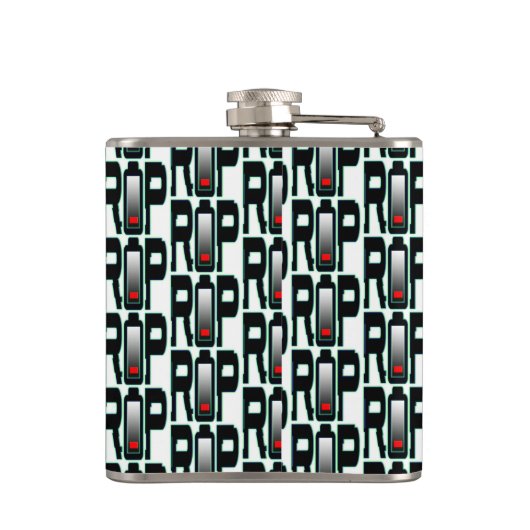 RIP batterij vinyl verpakt kolf Heupfles (Achterkant)