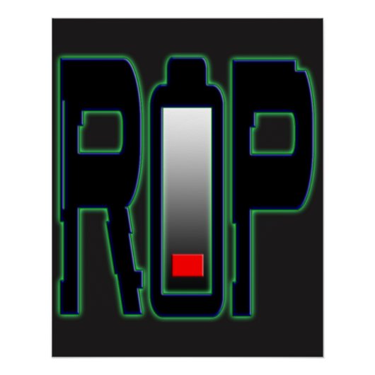RIP Batterij Zazzle Glossy Poster (Voorkant)