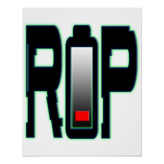 RIP Batterij Zazzle Glossy Poster (Voorkant)
