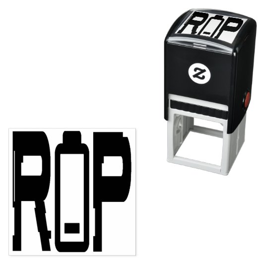 RIP Batterij Zelfinkt Rubber Stamp Zelfinktende Stempel (In situ)