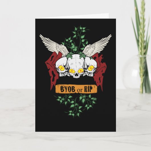 RIP-boviale schedels Halloween uitnodigen met bloe (Voorkant)