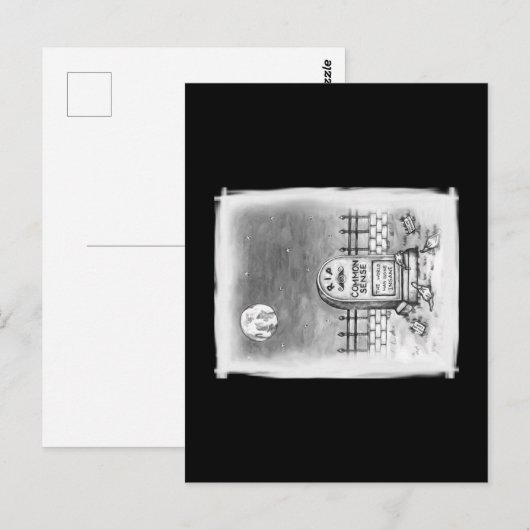 RIP Common Sense Moon Stupid Maskers en vaccin Briefkaart (Voorkant / Achterkant)