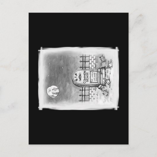 RIP Common Sense Moon Stupid Maskers en vaccin Briefkaart (Voorkant)