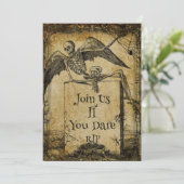 RIP Creepy Halloween Party Uitnodiging (Staand voorkant)