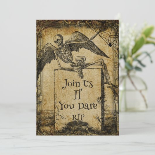 RIP Creepy Halloween Party Uitnodiging (Staand voorkant)