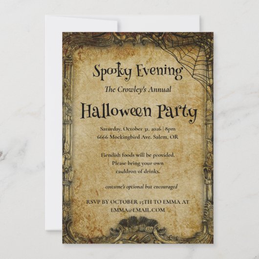 RIP Creepy Halloween Party Uitnodiging (Achterkant)