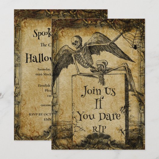 RIP Creepy Halloween Party Uitnodiging (Voorkant / Achterkant)