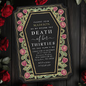 Rip Death to my 30s 40th Gothic Birthday Party Kaart