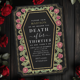 Rip Death to my 30s 40th Gothic Birthday Party Kaart