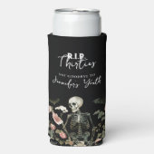 RIP Dertiger Gotisch Skelet Bloemen Verjaardag Seltzer Blikjeskoeler (Seltzer Voorkant)