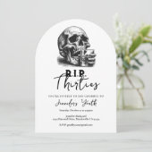 RIP Dertiger Schedel 40ste Verjaardagsfeest Kaart (Staand voorkant)