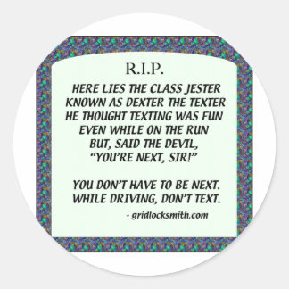 RIP-DEXTERtheTEXTER Ronde Sticker