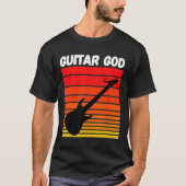 Rip Eddie Tribute Retro Guitar God Guitar With Cig T-shirt (Voorkant)