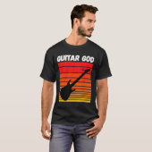 Rip Eddie Tribute Retro Guitar God Guitar With Cig T-shirt (Voorkant volledig)