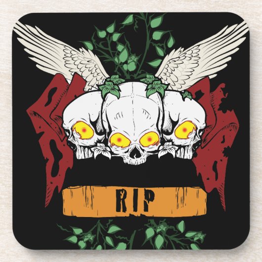 RIP Evil Skulls Bier Onderzetter (Voorkant)