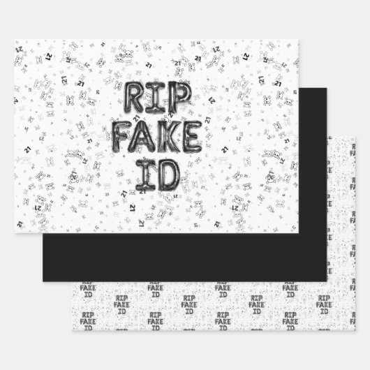 RIP Fake I.D. 21st Birthday Wrapping Paper (Set)