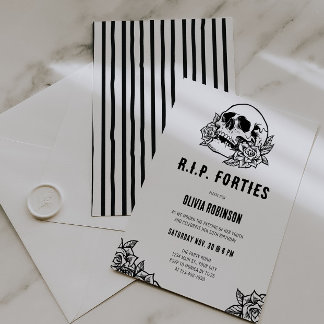 RIP Forties 50th Birthday Invitation Kaart