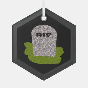 RIP Grafsteen Gelukkig Halloween Glas Ornament