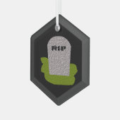 RIP Grafsteen Gelukkig Halloween Glas Ornament (Voorkant links)